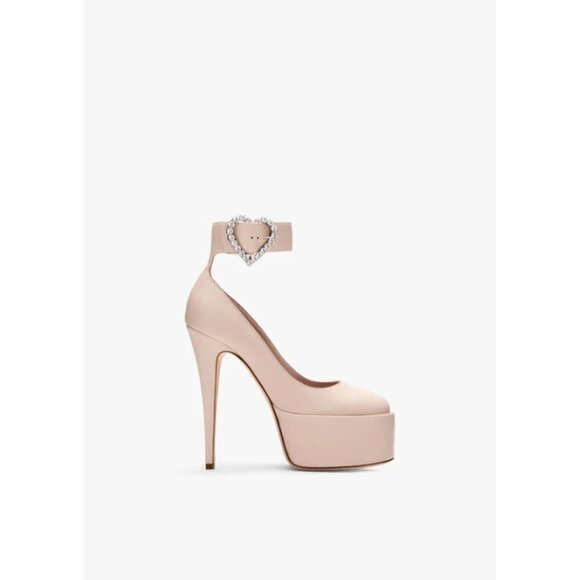 Paris Texas Shoes - Paris Texas NANCY LOVE Desert Rose Nappa Leather Platform Pumps Shoes Size: 8.5